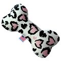 Mirage Pet Products Pink Leopard Hearts 10 in. Bone Dog Toy 1371-TYBN10